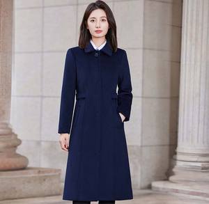 高品質ブラックコートプロフェッショナルウィンドブレーカーセット秋冬銀行営業部ホテル管理オーバーコートユニセックスキープ - Product Image 6