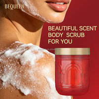 BEQUEEN Gommage Corporel au Sel Marin Parfum Caramel Vanille 700g Exfoliant Doux Éclaircissant Blanchissant Adoucissant Lissant Facile à Rincer