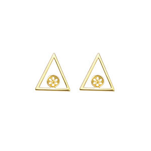 Boucles d'oreilles triangulaires en argent S925 Wenchi avec incrustation de perles personnalisées, accessoires DIY simples, support vide, Chine 16145 - Product Image 5