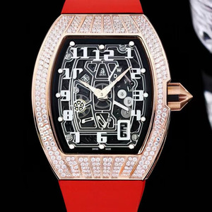 Reloj de Pulsera Multifuncional para Mujer, Edición de Colección, Maestría Artesanal, Completamente Decorado con Diamantes, Fecha Automática, Mecánico, Esqueleto - Product Image 1
