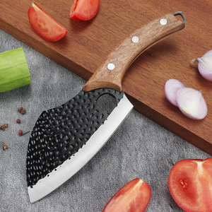 (SD-0023) tay cầm bằng gỗ uốn cong dao nhà bếp 6 inch tay rèn Mẫu dao khắc 4cr13mov - Product Image 1