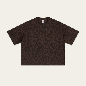 เสื้อยืดลายเสือดาวผู้ชาย พิมพ์โลโก้เองได้ ทรงวินเทจ ทรงหลวม ผ้าฝ้าย แขนสั้น คุณภาพสูง - Product Image 3