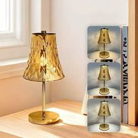 Lampe de table en plastique durable, écologique, de style européen, petite et luxueuse, avec base combinée, lampe de chevet, décoration intérieure moderne