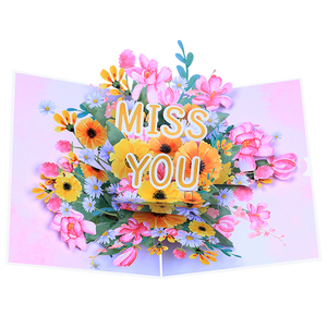 Cartes de voeux pop-up 3D Miss You <span class=keywords><strong>en</strong></span> papier pour toutes occasions <span class=keywords><strong>en</strong></span> <span class=keywords><strong>ligne</strong></span> merci Vente <span class=keywords><strong>en</strong></span> gros Nouveau Design - Product Image 2
