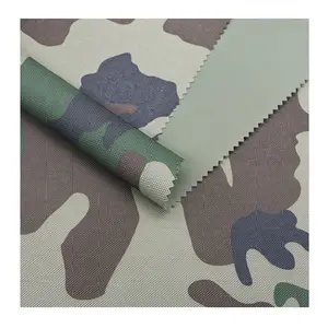 Slijtvaste Waterdichte Pu Pvc Coating Camouflage Bedrukking 100% Polyester Oxford Stof Voor Tassen Bagage Tent Regenjas