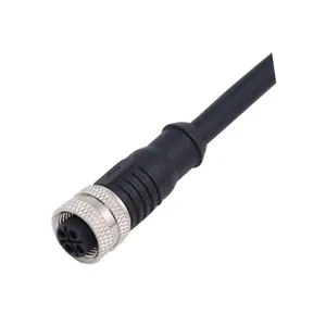 도매 가격 M12 IP68 방수 남성 S 코드 케이블 3/4 핀 PUV/PUR 소재 그레이/블랙 신뢰할 수있는 연결 솔루션