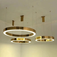 Lampu Gantung Cincin Modern Nordik Langsung dari Pabrik, Gaya Skandinavia, Lampu Hias Lingkaran untuk Pencahayaan Hunian dan Perhotelan