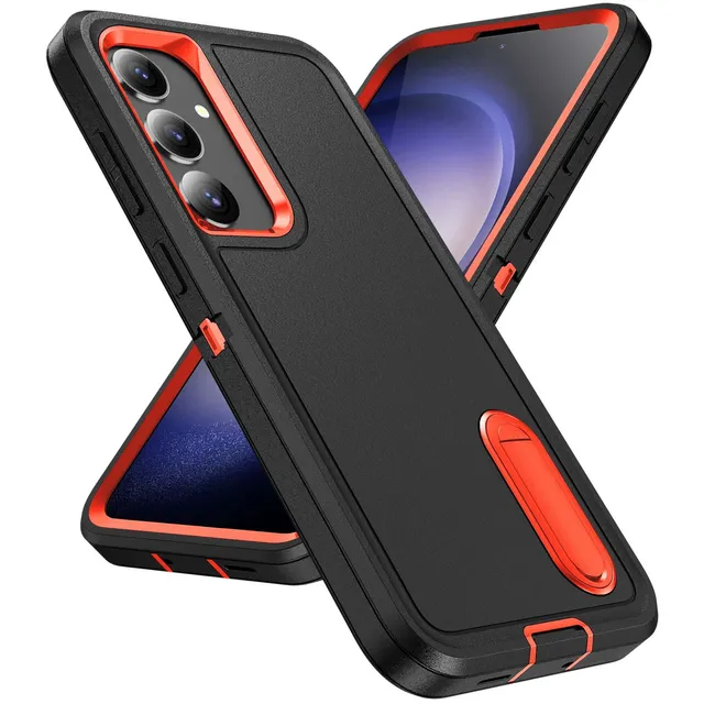SAM S24 Series Tri-Proof Robot Case  Military-Grade Phone Cover with Built-in Kickstand  Shockproof Design for S24+/Ultra