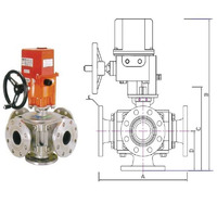 Vannes à boisseau sphérique électriques OEM de haute qualité à 5 voies de régulation, modèle UMW, DN80-DN1100, garantie 1 an