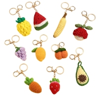 Porte-clés amigurumi en crochet fait main, pendentif de sac mignon en forme de fruits, breloques en crochet : raisin, citron, litchi