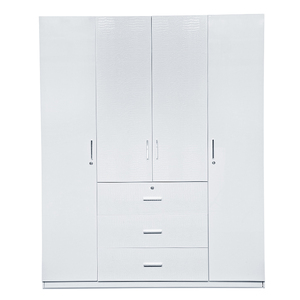 Armario <span class=keywords><strong>con</strong></span> puerta corredera de <span class=keywords><strong>3</strong></span> <span class=keywords><strong>puertas</strong></span> de estilo moderno Armario pintado de MDF <span class=keywords><strong>con</strong></span> espejo - Product Image 6