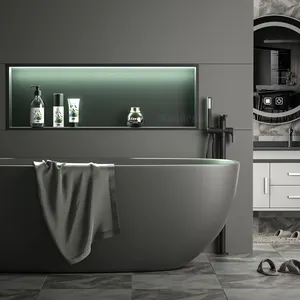 Yeni tasarım Premium kalite duş niş eklemek SUS 304 banyo dekorasyon için renkli LED şerit ile