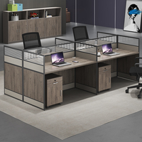 Bureau de travail modulaire moderne et réglable 1/2/3/4 places avec cloison, combinaison libre, poste de travail informatique avec armoire