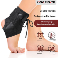 Attelle de cheville à compression avec lacets et sangles stabilisatrices – Soutien de la cheville pour la protection contre les entorses, la récupération des blessures et le sport
