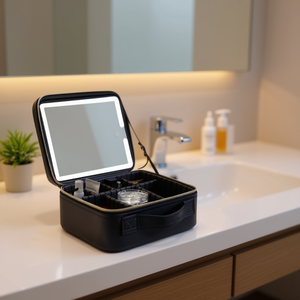 Estuche de Maquillaje Portátil Profesional de Gran Capacidad con Correa y Cierre de Cremallera para Almacenamiento de Cosméticos, Moderno, de PU - Product Image 2