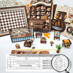 Kit DIY de Rincón de Lectura: Tienda de Varitas Mágicas, Rompecabezas 3D de Madera, Casa de Muñecas en Miniatura con Luz LED, Decoración para Estantería, Regalo - Product Image 5