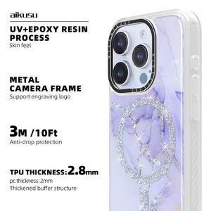 Funda para Teléfono Móvil con Purpurina Epoxi Aikusu OEM ODM para iPhone 17/16/15 Pro Max, Funda con Impresión UV - Product Image 5