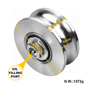 Rueda Personalizada de 100*38 mm para Puerta Corrediza de Acero, con Ranura en U/V y <span class=keywords><strong>Puerto</strong></span> de Llenado de Aceite - Product Image 2