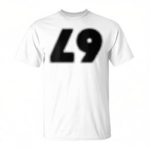 Camiseta Upside Down Numbers Streetwear blanca con diseño 67, ropa informal para hombre - Product Image 2
