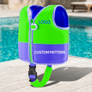 Gilet de sauvetage pour enfants en néoprène personnalisé, vert et violet, gilet de flottaison pour la natation - Product Image 3