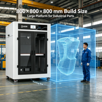 Imprimantes 3D de qualité industrielle série AX-H800, volume d'impression 800x800x800mm, compatibles avec les matériaux PLA, connectivité WiFi et USB, impression rapide