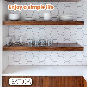 أرفف عائمة من خشب السنط مثبتة على الحائط - Product Image 4