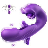 Nouveau Vibrateur Électrique 3-en-1 pour le Commerce International, avec fonctions de léchage buccal et lingual, pour femmes, stimulateur du point G à 7 vitesses avec aspiration, Rouge/Violet