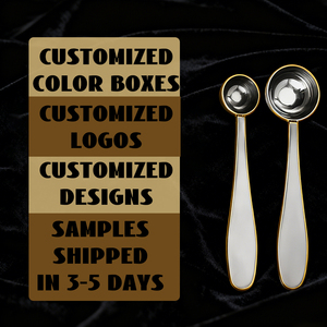 Biểu Tượng Tùy Chỉnh Bao Bì Đo Scoop Vàng 2.5/5/15/30Ml Cà Phê Sữa Bột Thép Không Gỉ Đo Muỗng - Product Image 1