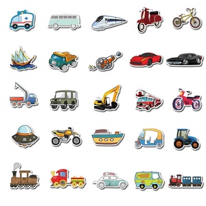 40 Pegatinas de Dibujos Animados de Autos, Vehículos, Aviones, Bicicletas, Barcos, Autobuses, Papel Decorativo, Regalo para Niños, Recuerdo, Pegatinas para Laptop - Product Image 5