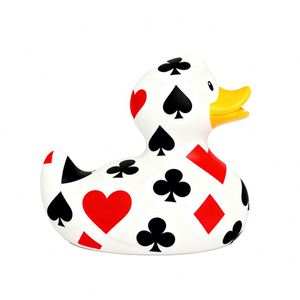 Jouet de bain personnalisé en PVC de 8 cm, canard en caoutchouc, jouets aquatiques pour enfants avec motif étoile, poker, tigre, mignon, très populaire - Product Image 2