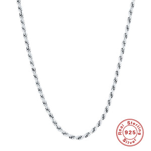 สร้อยคอเงินแท้ S925 สร้อยคอถักแบบอินสตาแกรม สร้อยคอคลาวิเคิล สร้อยคอเส้นเดี่ยว สร้อยคอ DIY - Product Image 5
