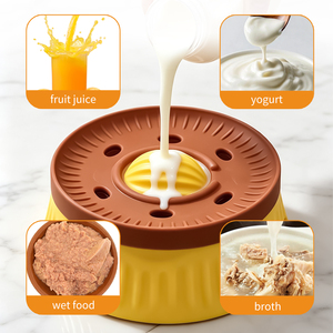 Silicone Slow Feeding Dog Bowl with Ball, Food Grade Pet Slow <b>Feeder</b> Suction Base Non Slip Interactive for Small Dogs <b>Cats</b> - Product Image 1