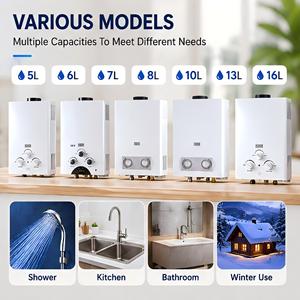 <span class=keywords><strong>Chauffe</strong></span>-<span class=keywords><strong>eau</strong></span> à gaz sans réservoir GPL/GN 6L 8L 10L avec échangeur de chaleur en cuivre, allumage par batterie, évacuation naturelle pour usage domestique extérieur - Product Image 4