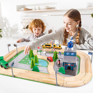 108 pcs road train track set toys <span class=keywords><strong>educazione</strong></span> educativa e della prima infanzia per bambini in legno per costruire strade urbane - Product Image 5