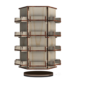 Laser cắt tập tin cho 4 Coaster hoặc sticker xoay hiển thị đứng 6 Mặt 24 túi xoay bán lẻ Rack hiển thị - Product Image 5