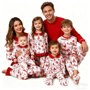 Di alta qualità per ragazze invernali abbigliamento Peter Pan collare natale pigiama per ragazze pigiama <span class=keywords><strong>da</strong></span> notte Set di pigiami fratelli - Product Image 1