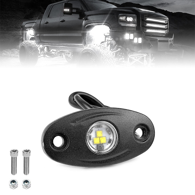 Waterproof 12 Volt 9W Custom logo Underglow Pure White Led Rock Lights for Pickup Truck ATV UTV Car Boat 4X4