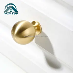 Manufacturer Best Price Round Solid Brass Pulls Cabinet Drawer Modern Minimalist Knobs for Furniture Brass Knob