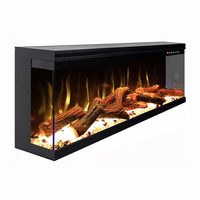 Cheminée électrique à 3 côtés de 50''60'' avec logo personnalisé, vitesse de flamme réglable, pour la maison et le bureau
