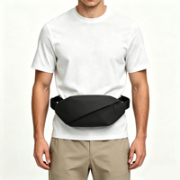 Sac de poitrine imperméable pour homme, sac banane léger en nylon, sac ceinture ajustable pour le sport, la course et les voyages