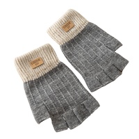 Gants tricotés demi-doigt d'automne et d'hiver Gants acryliques chauds sans doigts pour femmes