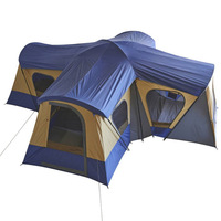 Tente de camping portable pour 10 personnes, 3 chambres, en polyester Oxford imperméable, pour les aventures en plein air, les pique-niques en famille, design de tente tunnel