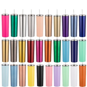 Vaso térmico de acero inoxidable de 20 oz con pajita para bebidas frías, ideal para viajes - Product Image 1