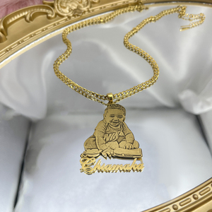 Collana in Acciaio Inossidabile Fatingna, Collana Personalizzata con Foto, Ciondolo con Targhetta Personalizzata per Bambini, Gioielli Commemorativi Personalizzati - Product Image 6