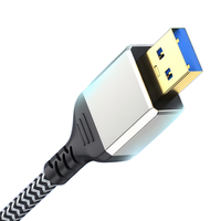 Cable de Extensión USB Trenzado de Alta Velocidad, Cable USB 3.0 Macho a Hembra, Cable Extensor para Smart TV, Laptop, PC, Notebook