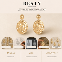 Pendientes colgantes de doble disco martillado en tono dorado, joyería de moda para mujer, accesorios de moda para mujer