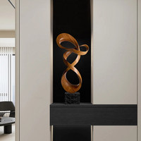 Sculpture abstraite en bois massif gravée, ornements décoratifs pour maison d'hôtes, club, hôtel, chambre modèle, salon, entrée, décoration artistique haut de gamme