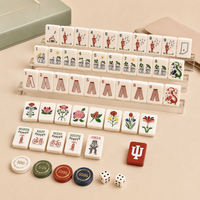 Indiana Hoosiers – Jeu de Mahjong portable de luxe à double couche en acrylique, ensemble américain, souvenir universitaire, cadeau pour les étudiants, divertissement
