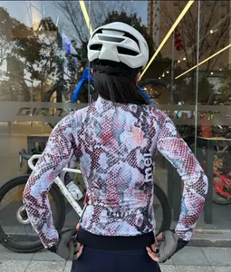 एमसाइकिल कार्प स्केल पैटर्न बाइक जर्सी यूवी प्रोटेक्शन लंबी आस्तीन प्रो लेडी साइक्लिंग जर्सी क्विक ड्राई साइक्लिंग शर्ट