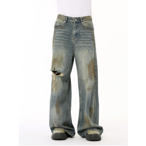 <span class=keywords><strong>กางเกง</strong></span><span class=keywords><strong>ยีน</strong></span><span class=keywords><strong>ส์</strong></span>ผู้ชายทรงหลวมแบบทำสีซีดขาดๆ สไตล์วินเทจ รุ่นขายดีปี 2025 สามารถสั่งทำได้ - Product Image 3